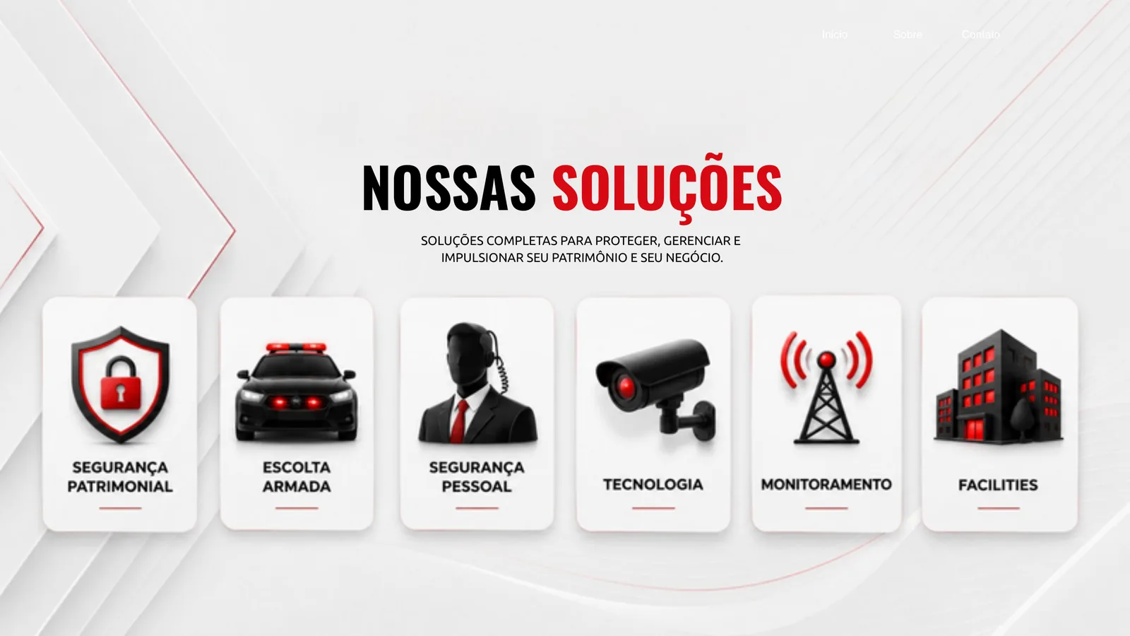 Nossas soluções de segurança e serviços